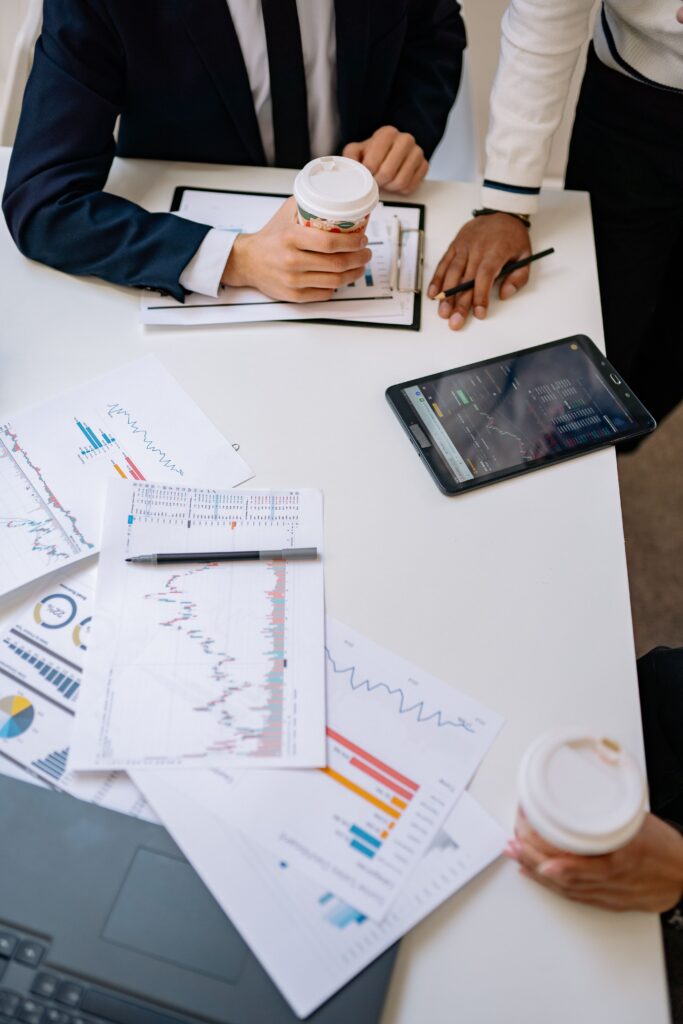 Business owner reviewing a business valuation with an advisor